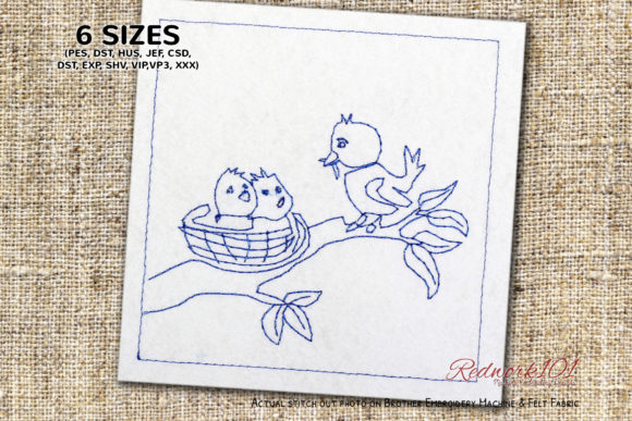 Bird Feeding New Born Chicks Redwork Review