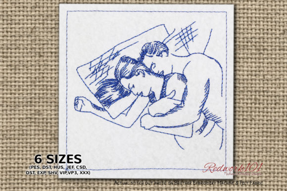 Couple in Bed Lineart: A Cozy Embroidery Review