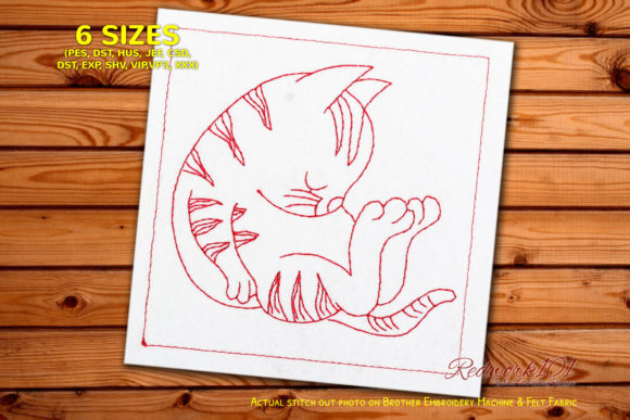 Cute Cat Taking Nap Redwork: A Designer’s Review