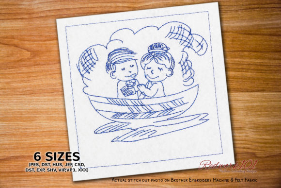Lovely Couple in Boat Redwork Review