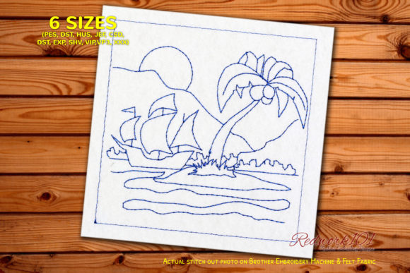 Pirate Ship in Ocean Bluework Review