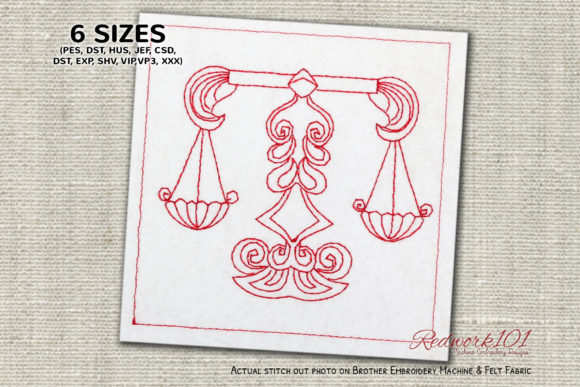 Review: Scale Libra Zodiac Redwork for Apparel