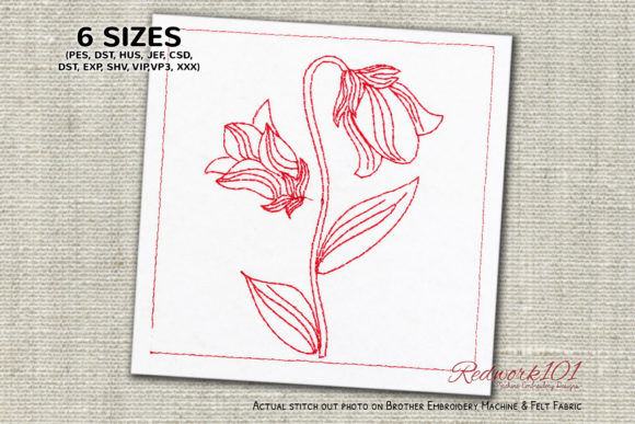 Reviewing Bluebell Flower Design Redwork