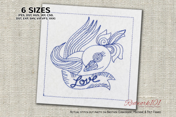 Reviewing Love Bird Design Redwork for Etsy Shops