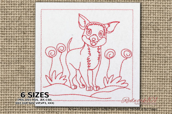 Reviewing the Cute Chihuahua Redwork Design