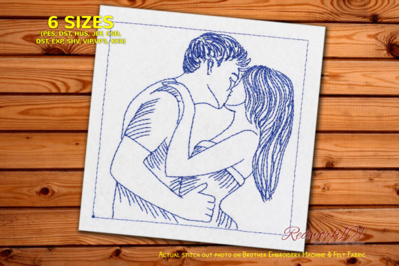 Reviewing the Cute Kiss Couple Redwork Design