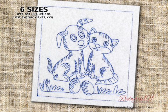 Reviewing the Dog Playing with Easter Egg Redwork Design