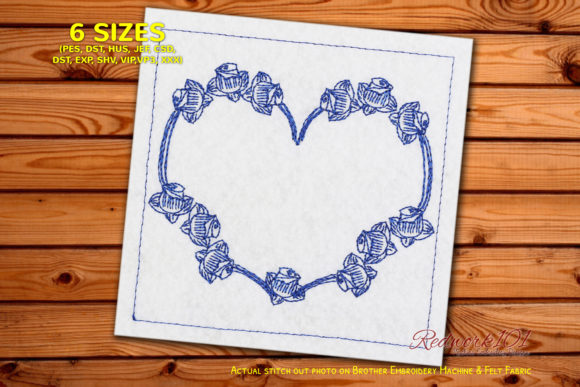 Reviewing the Floral Frame Heart Shape Redwork Design