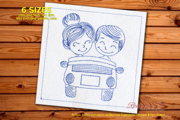 Reviewing the Lovely Couple Driving Car Redwork Design